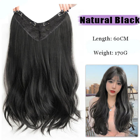 As-Part Synthetic Clip In Hair Extension Long Thick