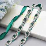Topqueen Multiple Styles Green Belt With Diamonds Bridal