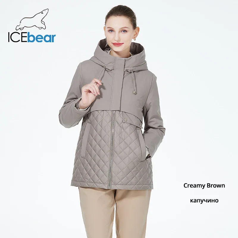 Icebear New Women Casual Short Jackets Hooded Windproof