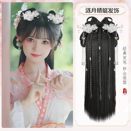 Hanfu Cosplay Wigs Women Black Anime Ancient Chinese