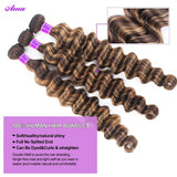 Highlight Loose Deep Wave Bundles Ombre Colored Human