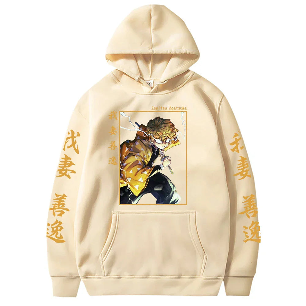 Demon Slayer Japan Anime Hoodie Agatsuma Zenitsu Printed