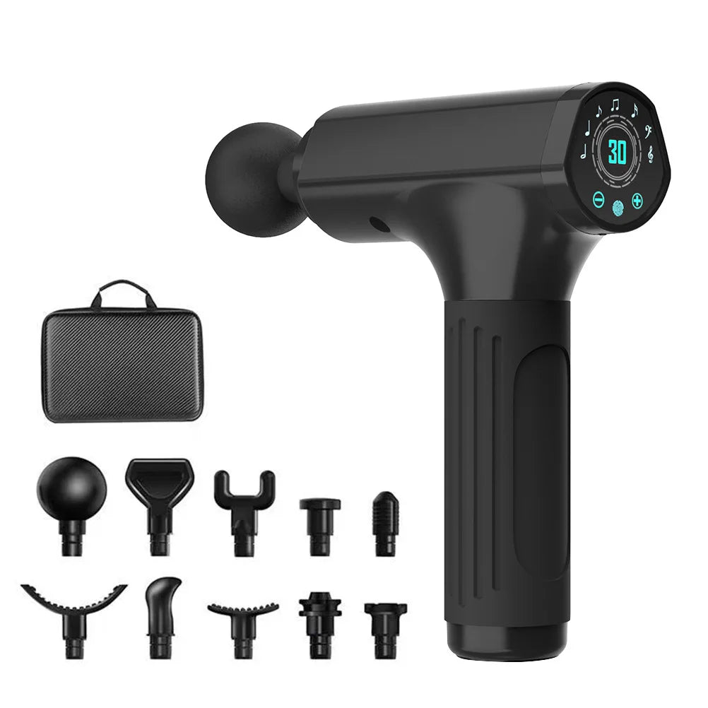 Lcd High Frequency Fascia Gun Massager With