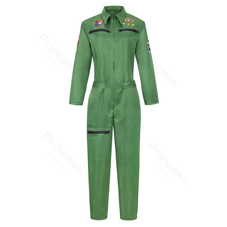 Pilot Uniform Army Green Top Gun Costume For