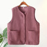 Womens Fleece Jacket Autumn Casual Clothing Senior Sleeveless