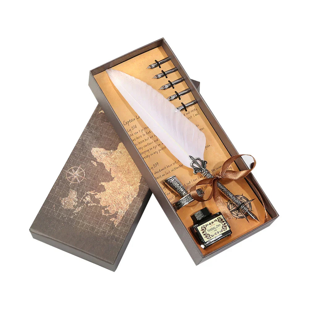 Retro Feather Pen Writing Ink