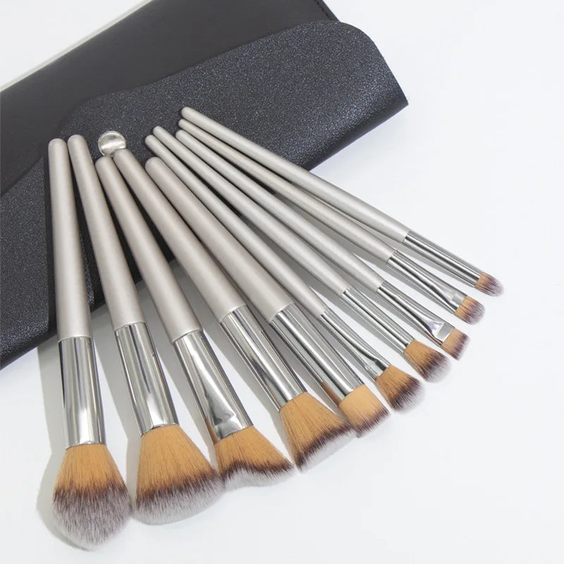 Champagne Makeup Brushes For Cosmetic Foundation