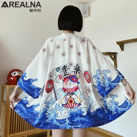 Japanese Kimono Traditional Clothing Crane Carp Anime Kimono