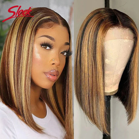 Sleek Ginger Orange Lace Front Short Bob Wigs