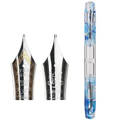 Penbbs Transparent Resin Fountain Pen Double-Nib Ink