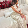 Elegant Trumpet Elegant Pleat V-Neck Cocktail Prom Gown