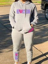 Lw Women' Matching Tracksuit Set Letter Print Tracksuit
