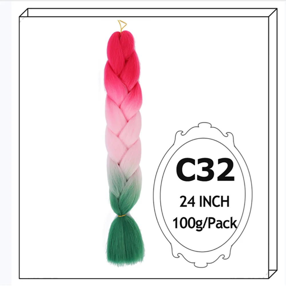 Synthetic Long Jumbo Ombre Braiding Hair For Women