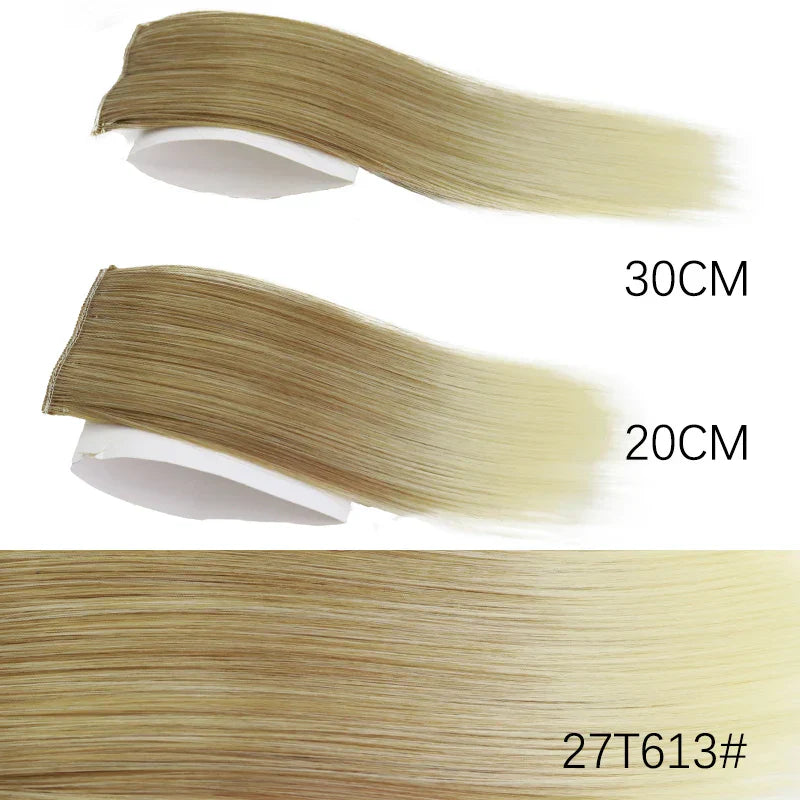 Azqueen Synthetic Cm/Cm Invisible Straight Pads Clip In