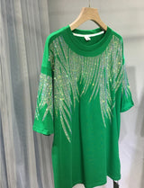 Tops Rhinestone Graphic T-Shirts Luxury Size Tunic