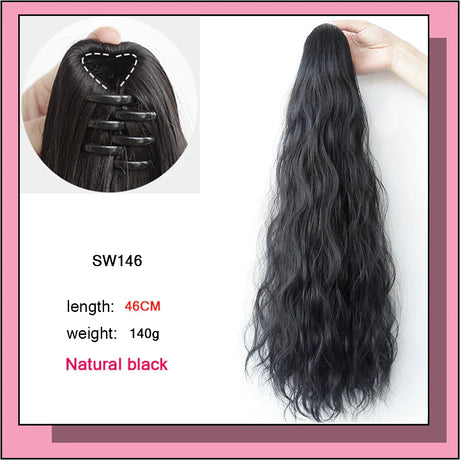 Long Wavy Straight Claw Clip On Ponytail Hair