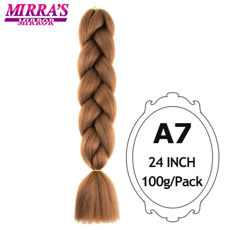 Mirra’s Mirror 24inch Synthetic Braiding Hair Extensions 10pcs Wholesale Colorful Braids Hair Jumbo Braid Hair Black Brown