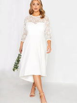 Lace Sleeve Spring Autumn Elegant Party Dress
