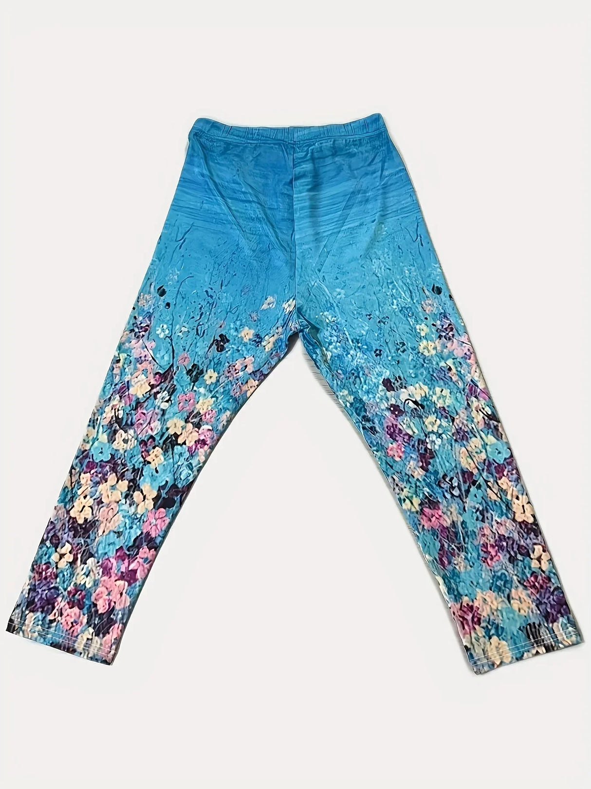 Casual Capri Leggings, Women' Plus Floral Print High