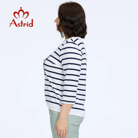 Astrid Autumn Women' T-Shirt Casual Cotton Top Female