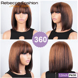 Colored Short D Straight Brazilian Human Hair