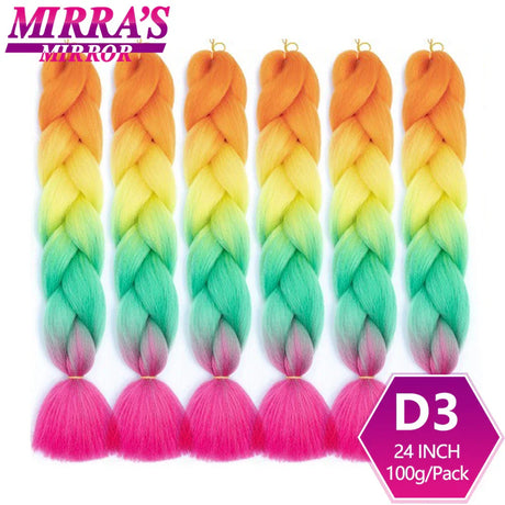 Jumbo Ombre Braids - Black, Brown, Blue, Pink