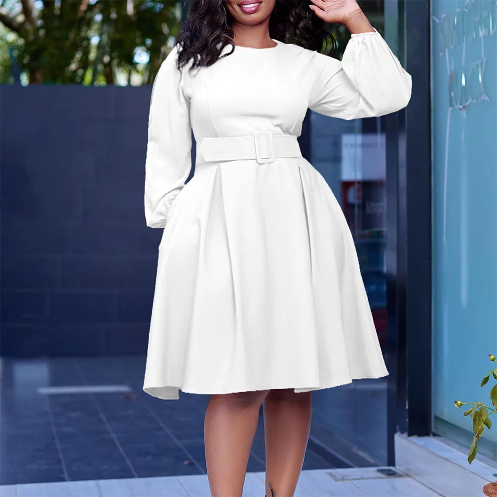 Office Lady A-Line Dress African Long Dresses For