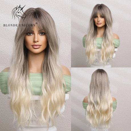 Blonde Unicorn Ombre Brown Blonde Synthetic Wig Long