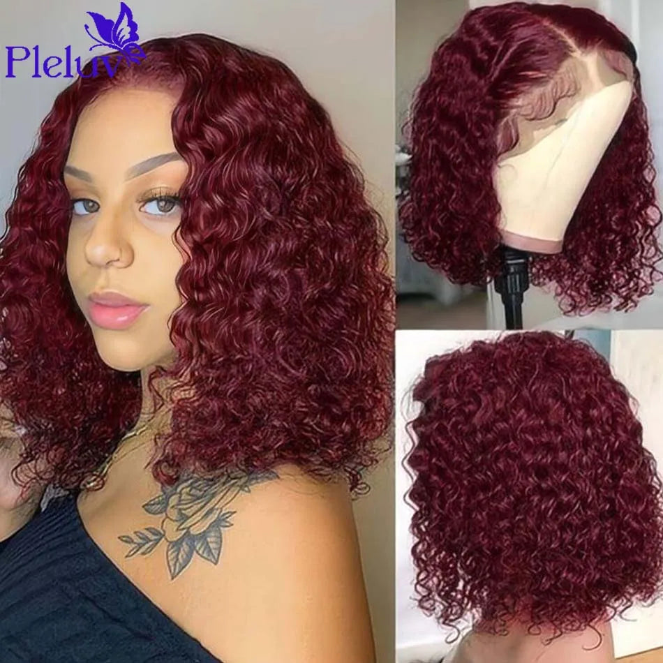 Deep Curly J Bob Wigs Human Hair Water