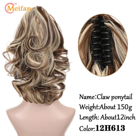 Meifan Long Synthetic Wavy Clip In Hair Ponytail