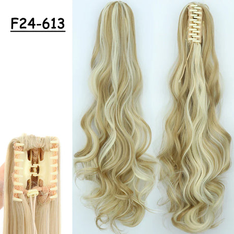 Synthetic Claw Clip On Ponytail Hair Extensions Long