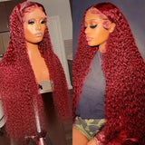 Lace Front Wigs Human Hair J Burgundy