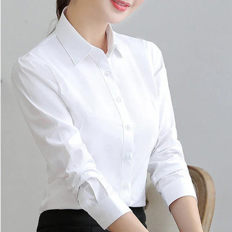 White Shirt Woman 6Xl Blouse Office Lady Pink