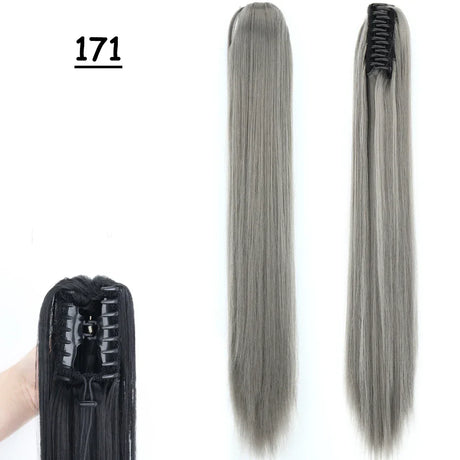 Synthetic Claw Clip On Ponytail Hair Extensions Long