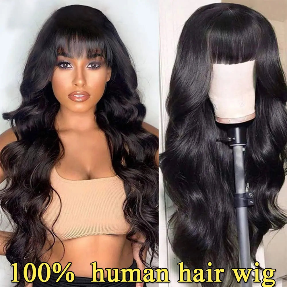 Human Hair Wigs Straight Hair With Bang