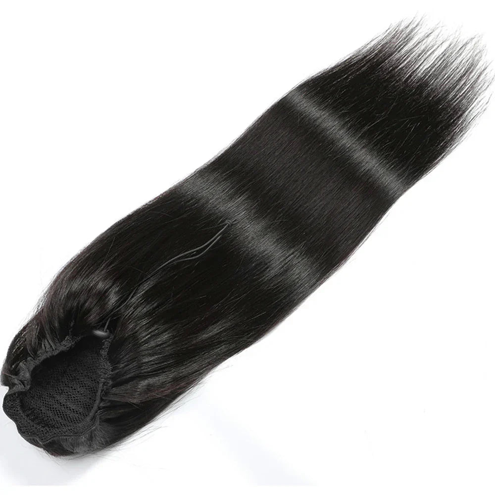 Straight Ponytail Extensions Human Hair Newmi Natural Black