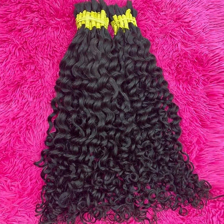 Human Bulk Hair For Braiding Kinky Curly No