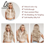 Charmsource Blonde Wavy Wig With Bangs Party Dresses