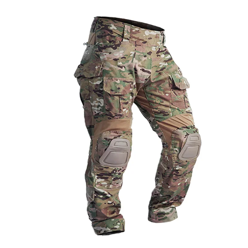 Men Military Tactical Trousers Cp Camouflage Cargo Knee