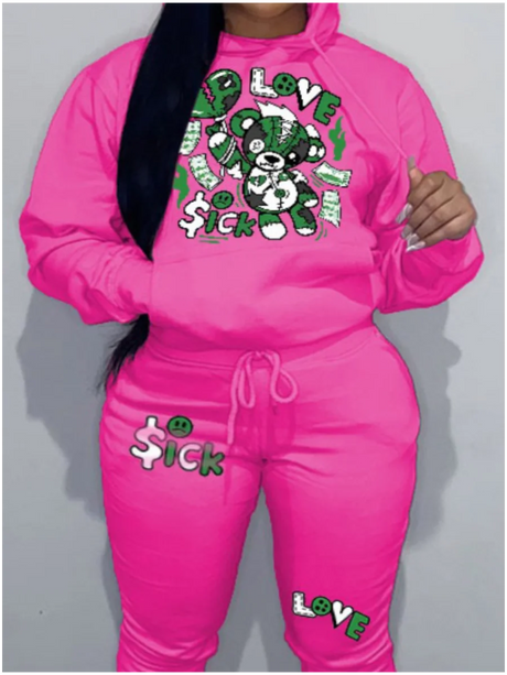 Lw Women' Matching Tracksuit Set Letter Print Tracksuit