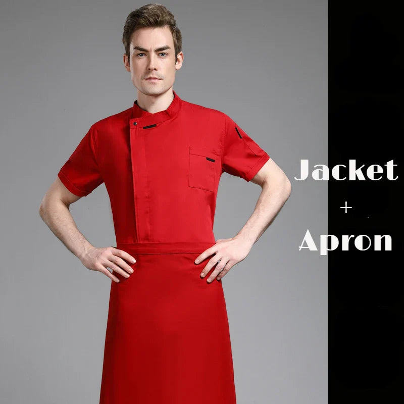 Unisex Chef Jacket Short/Long Sleeve Men Women Crossover