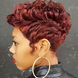 Pixie Curly % Human Hair Wig X Short