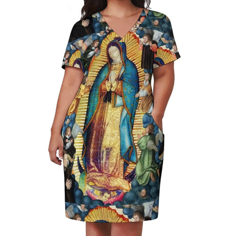 Virgin Mary Catholic Dress Short Sleeve Our Lady