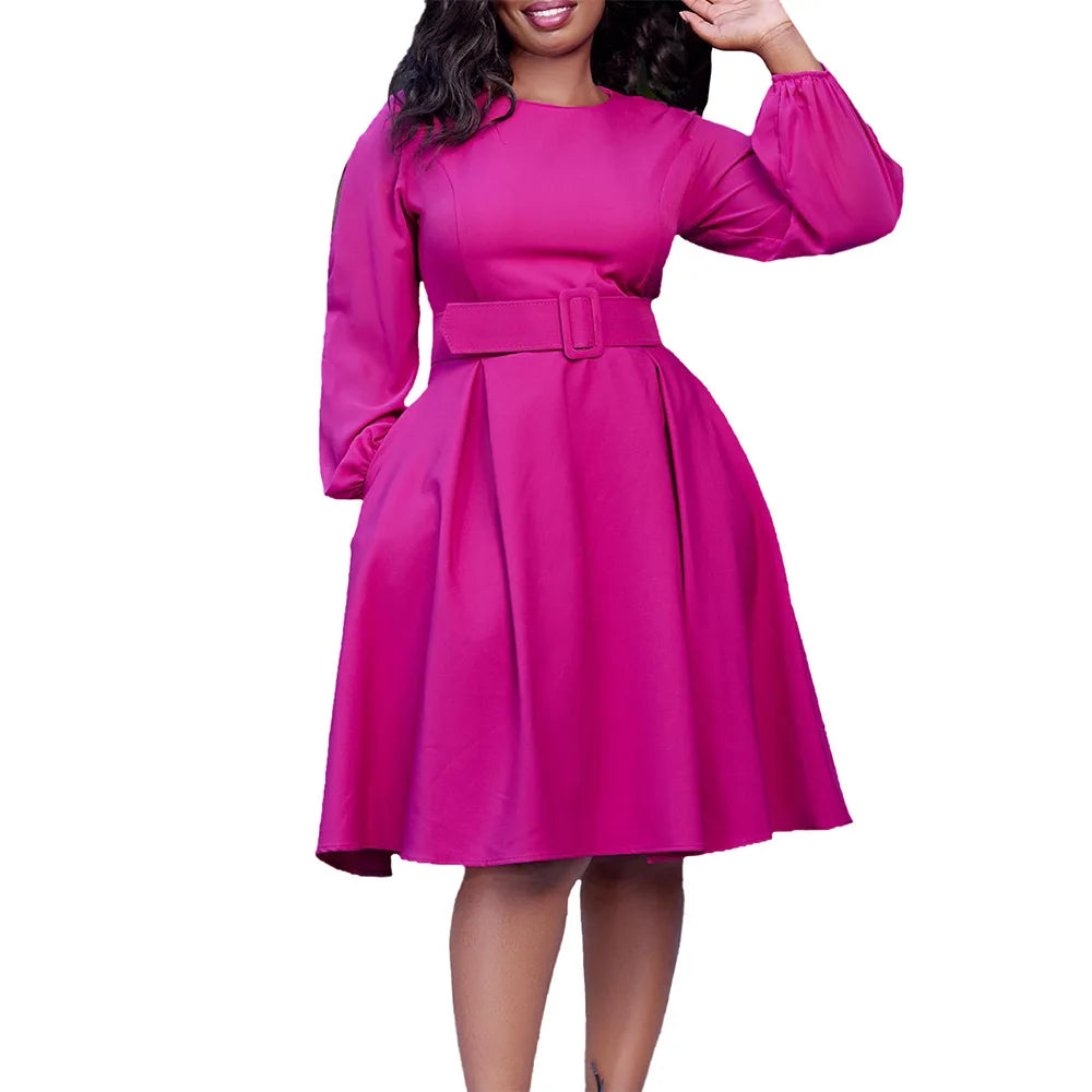 Office Lady A-Line Dress African Long Dresses For