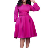Office Lady A-Line Dress African Long Dresses For