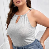 Sexy Hater Neck Summer Casual Top Women Tie