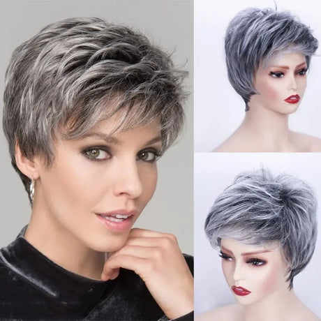 Women'S Fashion Short Synthetic Wigs Pixie Cut Blonde