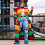 Yaya Women Knit Ribbed Patchwork Long Sleeve Open