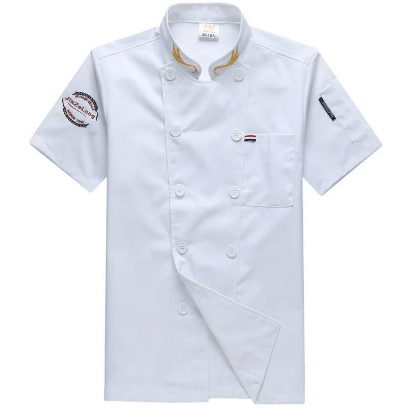 Chef Jacket Men Women Short Sleeve Cook Shirts