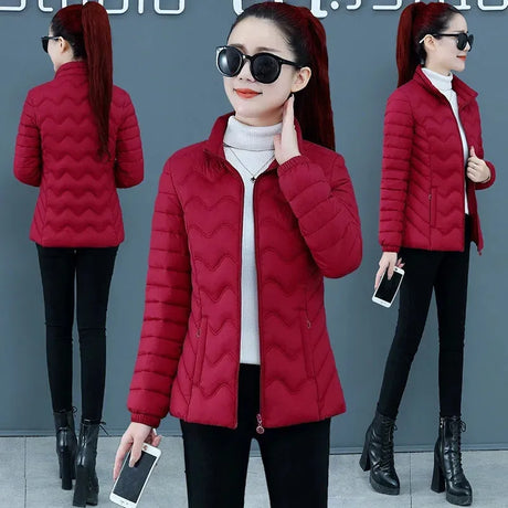 Winter Jacket Women New Short Parka Jacket Solid